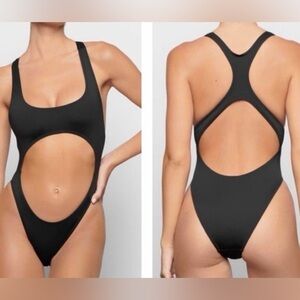 SKIMS Swim Cut-Out Monokini One-Piece Swimsuit • XL • Onyx Black • New With Tags